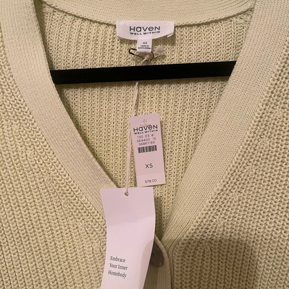 Haven Well Within Yellow Organic Cotton Button-Up Cardigan XS NWT Girlhoodcore - Picture 2 of 5